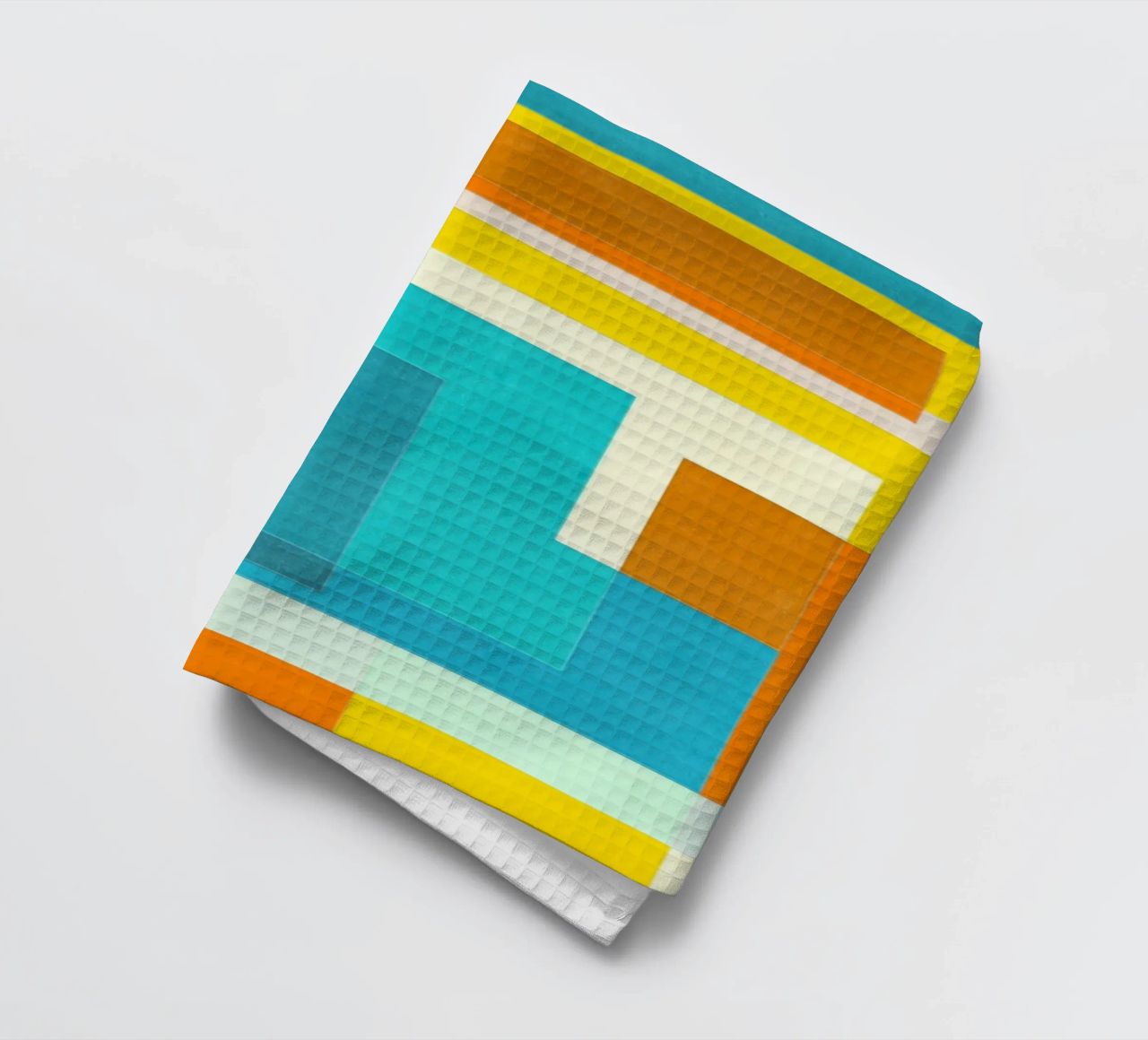 Forward - Forme geometriche astratte di colore blu verde acqua canovaccio da cucina da lovely lines