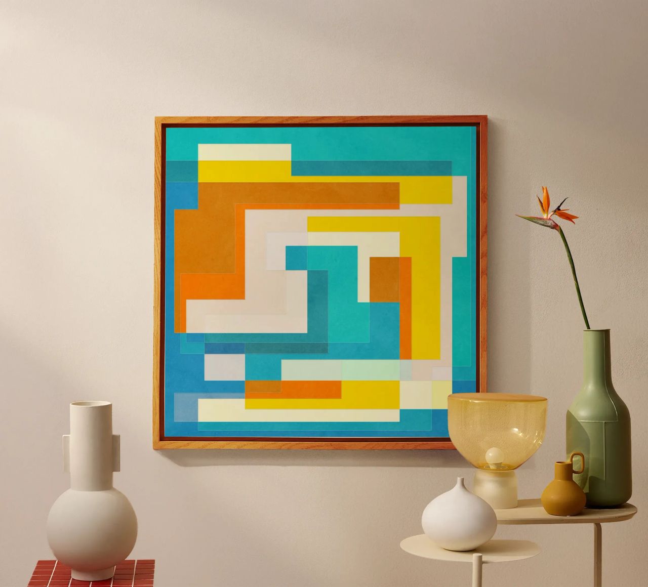 Forward - Forme geometriche astratte di colore blu verde acqua plexiglass da lovely lines