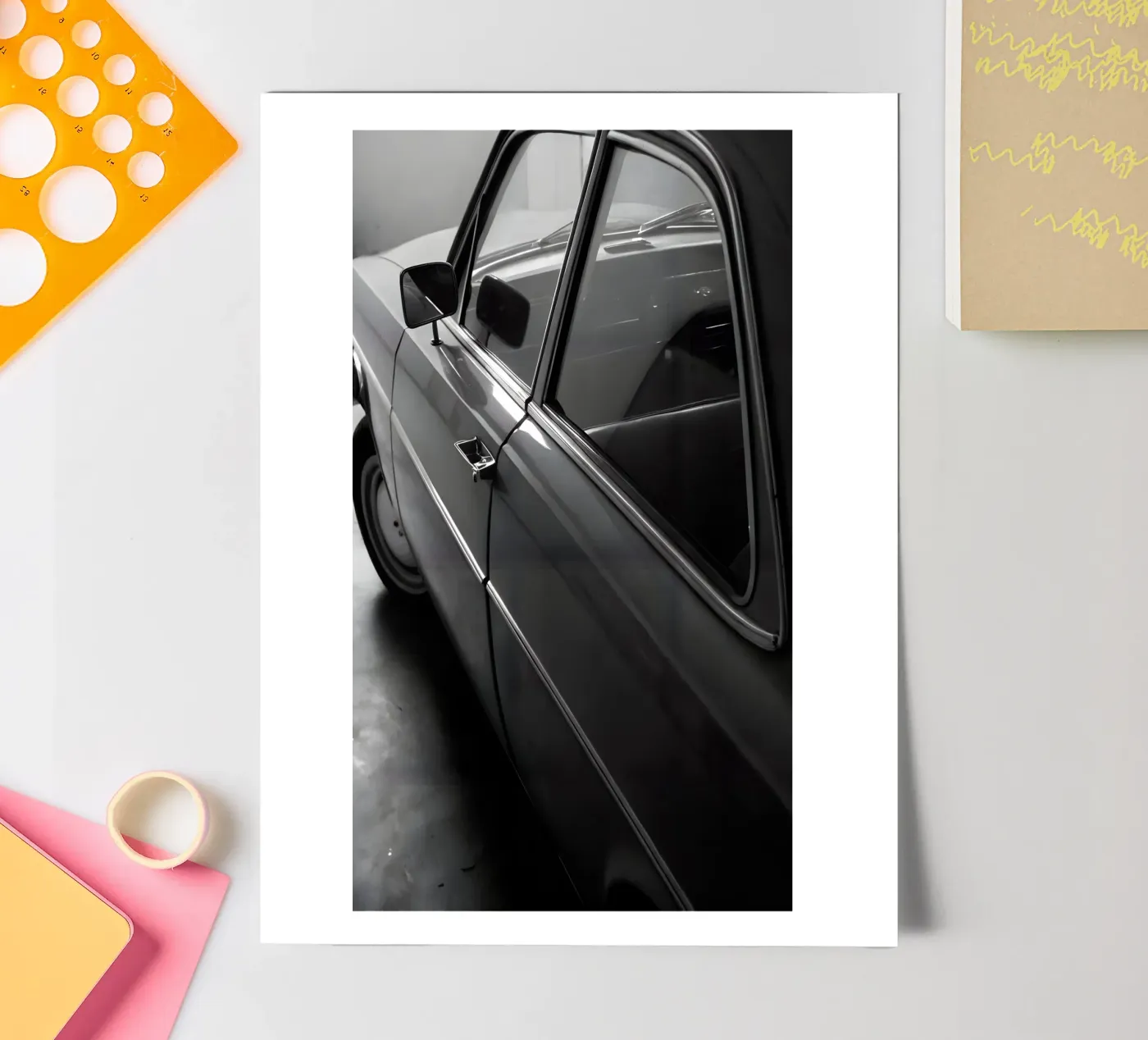 Monochromer Oldtimer Stickerbogen von CAR EDITION