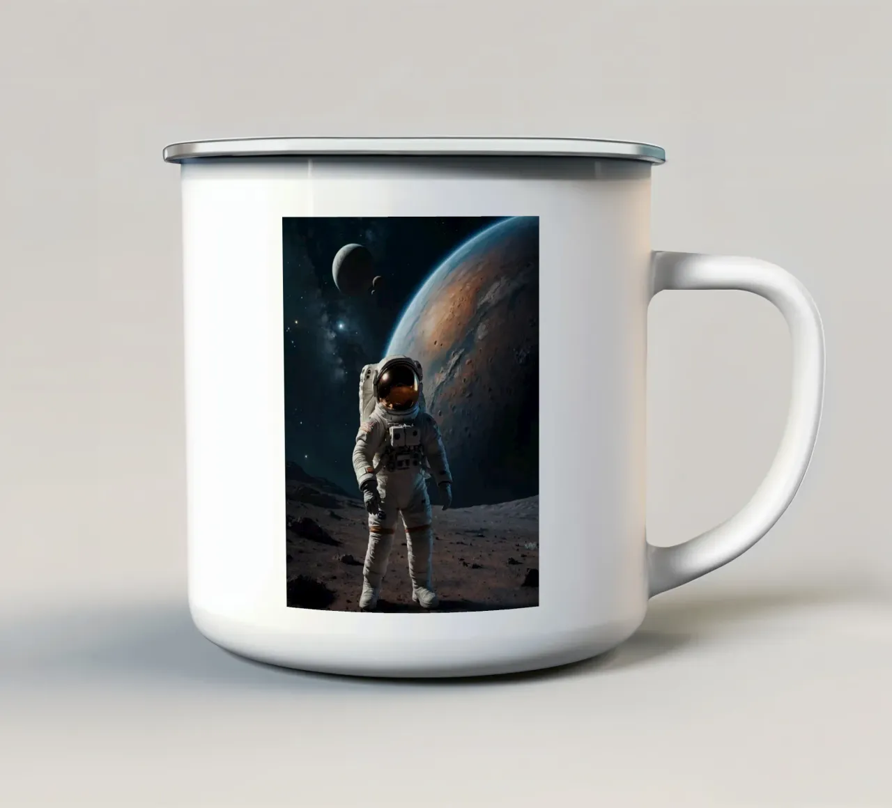 Exolune emaille mok van Stellar Dream Art