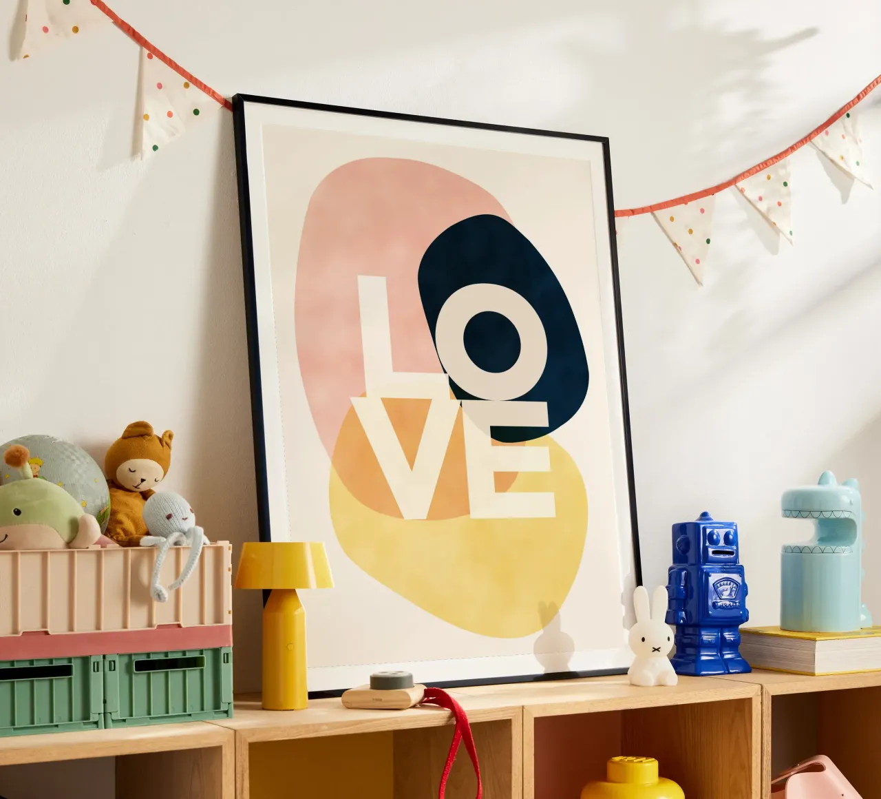 Shapes Of Love poster con telaio in alluminio da designdn