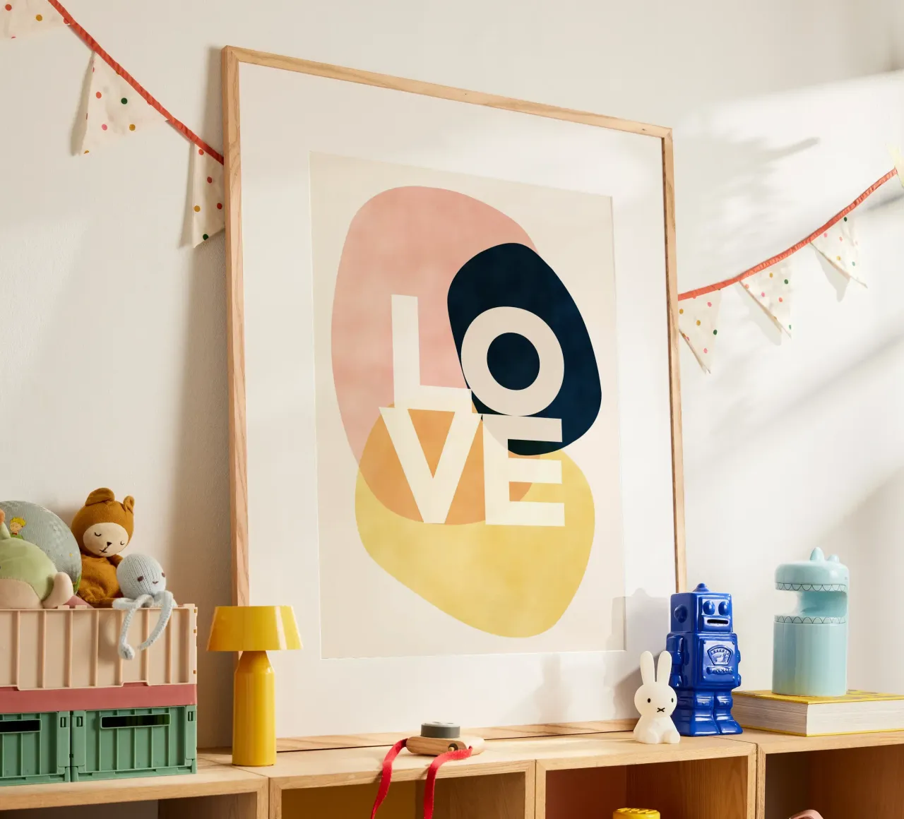 Shapes Of Love poster con telaio in alluminio da designdn