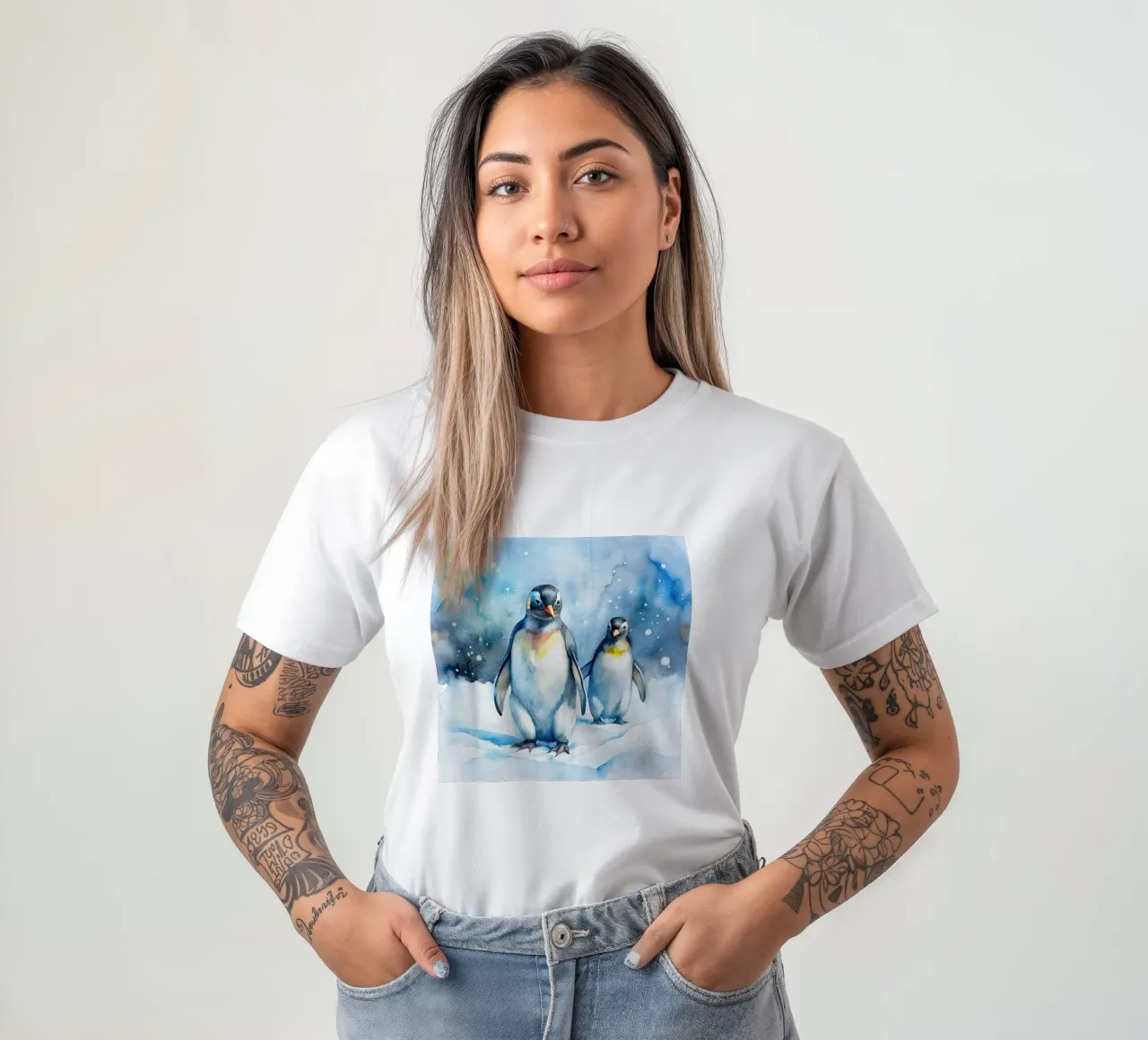 Pinguini ad acquerello t-shirt da 🎁 ARTVI-SHOP