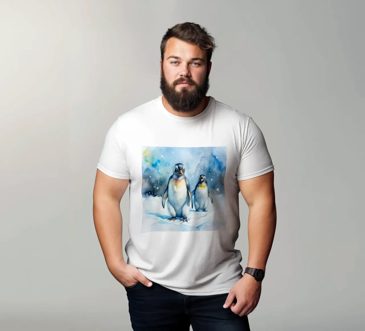 Pinguini ad acquerello t-shirt da 🎁 ARTVI-SHOP