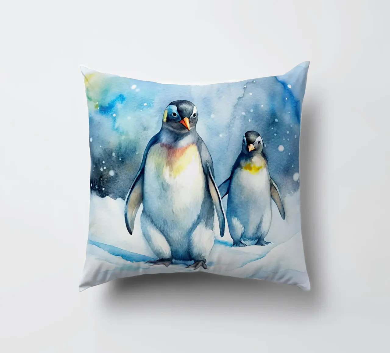 Pinguini ad acquerello cuscino da 🎁 ARTVI-SHOP