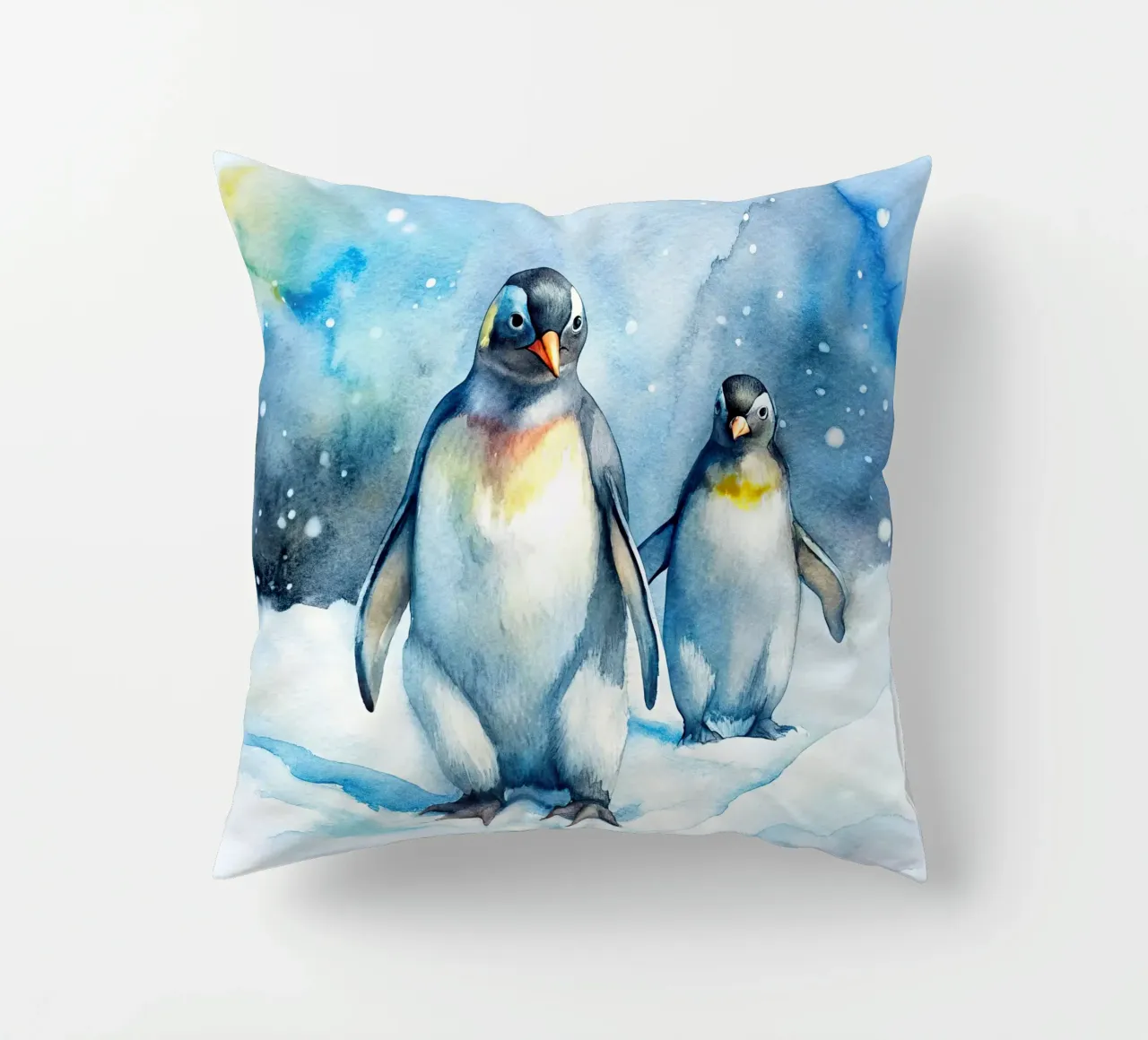 Pinguini ad acquerello cuscino da 🎁 ARTVI-SHOP