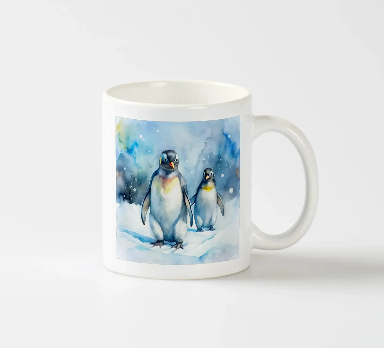 Pinguini ad acquerello tazza in ceramica da ARTVI-SHOP
