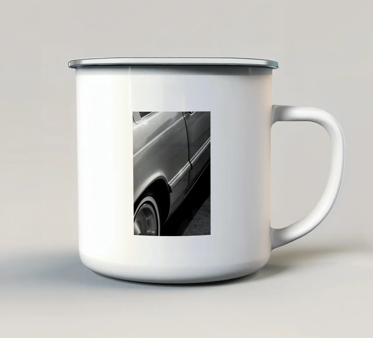 Auto d'epoca monocromatiche tazza in smalto da CAR EDITION