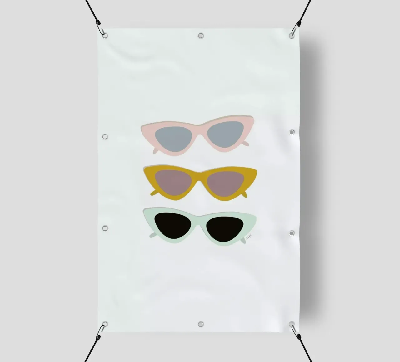 Cat Eye Sunglasses telo in pvc da Linda Gobeta