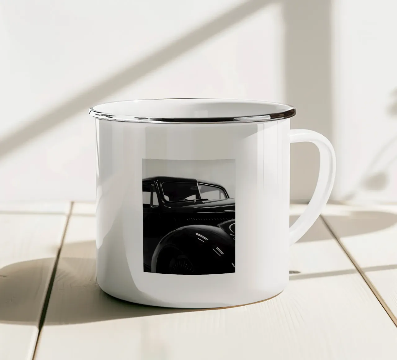 Auto d'epoca monocromatiche tazza in smalto da CAR EDITION