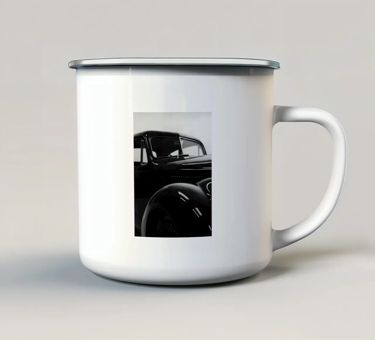 Auto d'epoca monocromatiche tazza in smalto da CAR EDITION