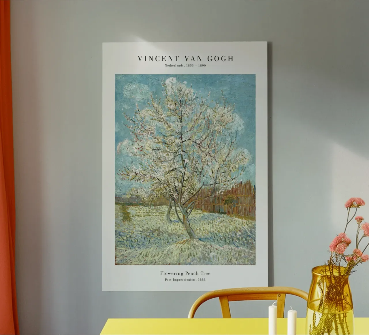 Van Gogh - The Peach Tree canvas with Floater frame by Old Masters