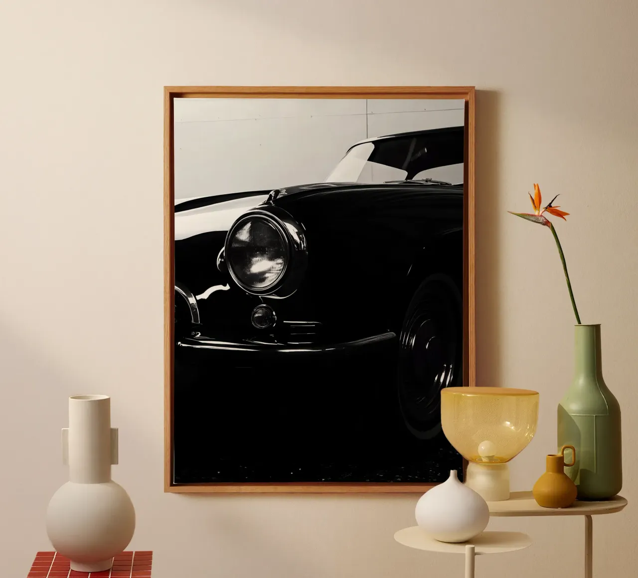 Auto d'epoca monocromatiche tela con Cornice a cassetta da CAR EDITION