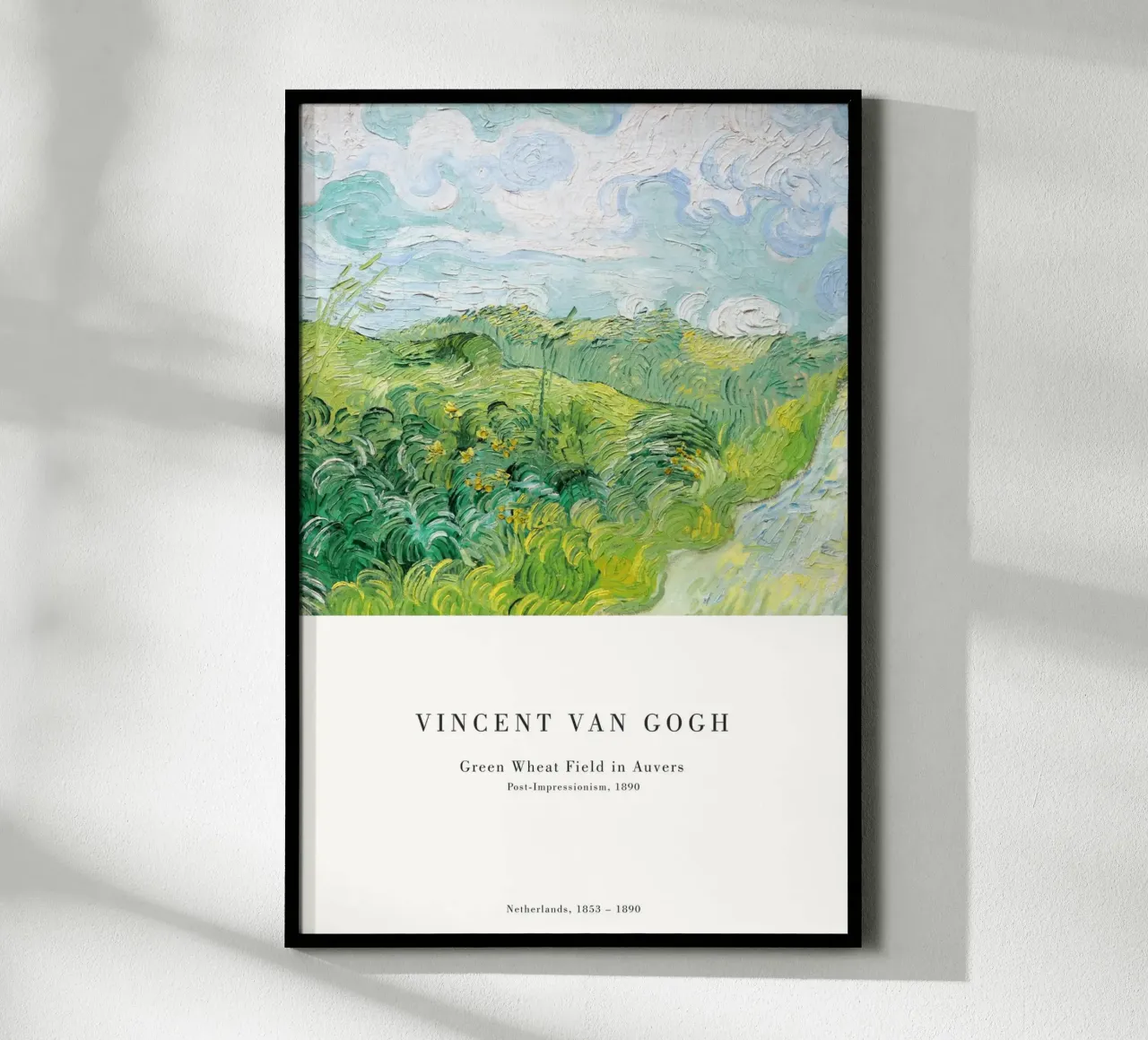 Van Gogh - Getreidefeld ad Auvers poster con telaio in alluminio da Old Masters