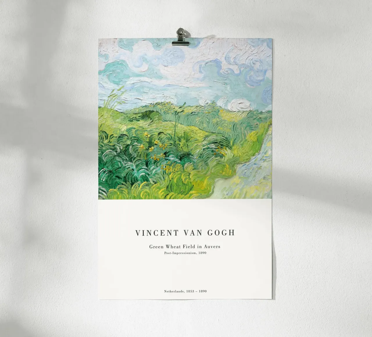 Van Gogh - Getreidefeld ad Auvers poster con telaio in alluminio da Old Masters