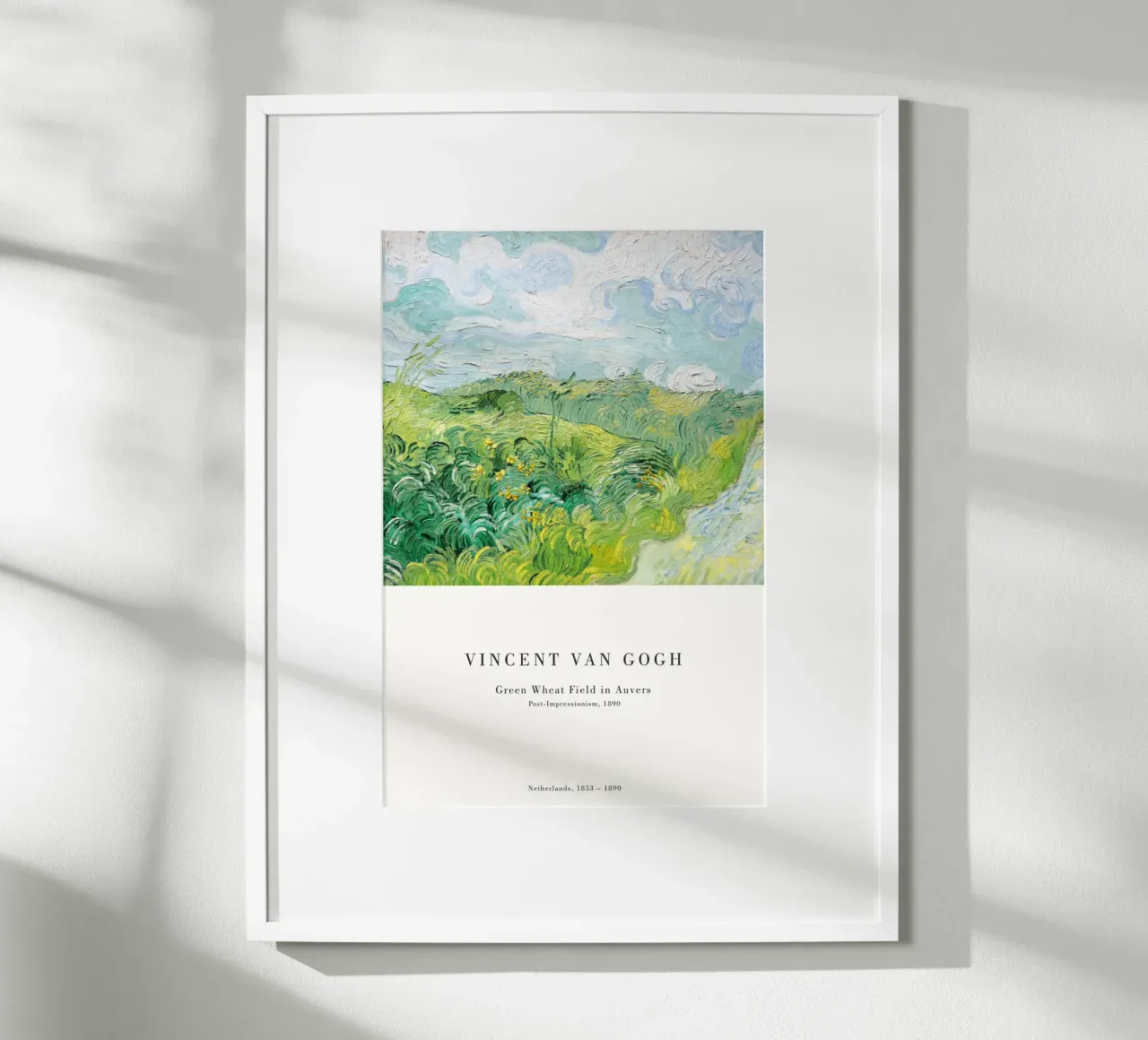 Van Gogh - Getreidefeld ad Auvers poster con telaio in alluminio da Old Masters