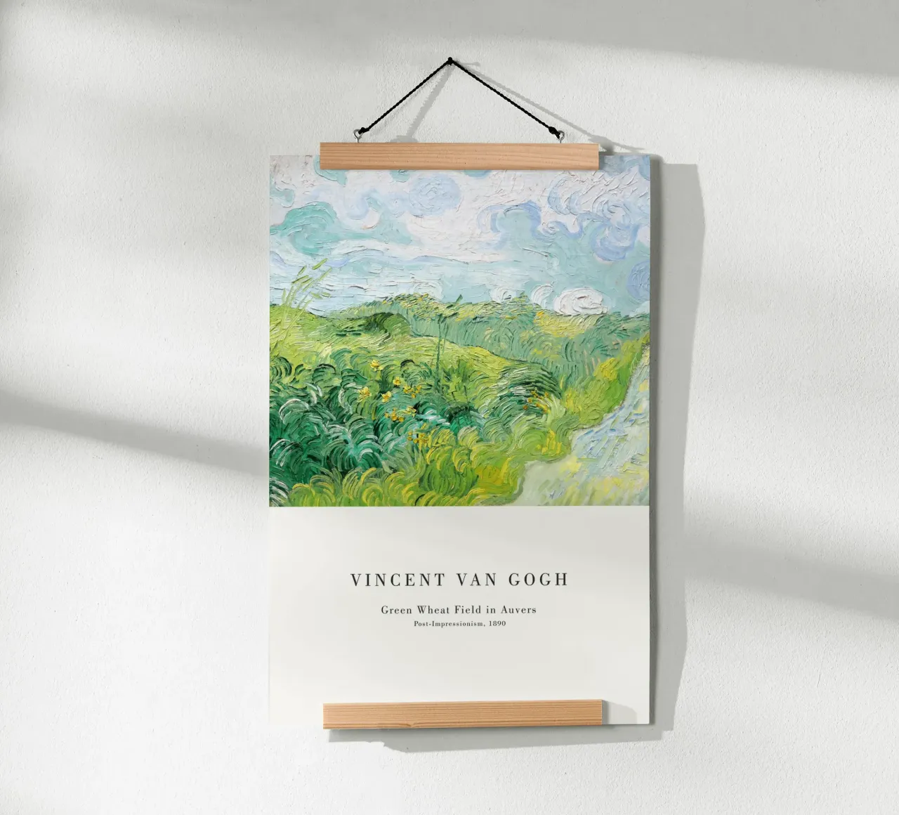 Van Gogh - Getreidefeld ad Auvers poster con telaio in alluminio da Old Masters