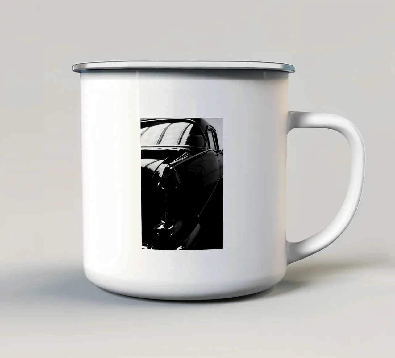 Auto d'epoca monocromatiche tazza in smalto da CAR EDITION