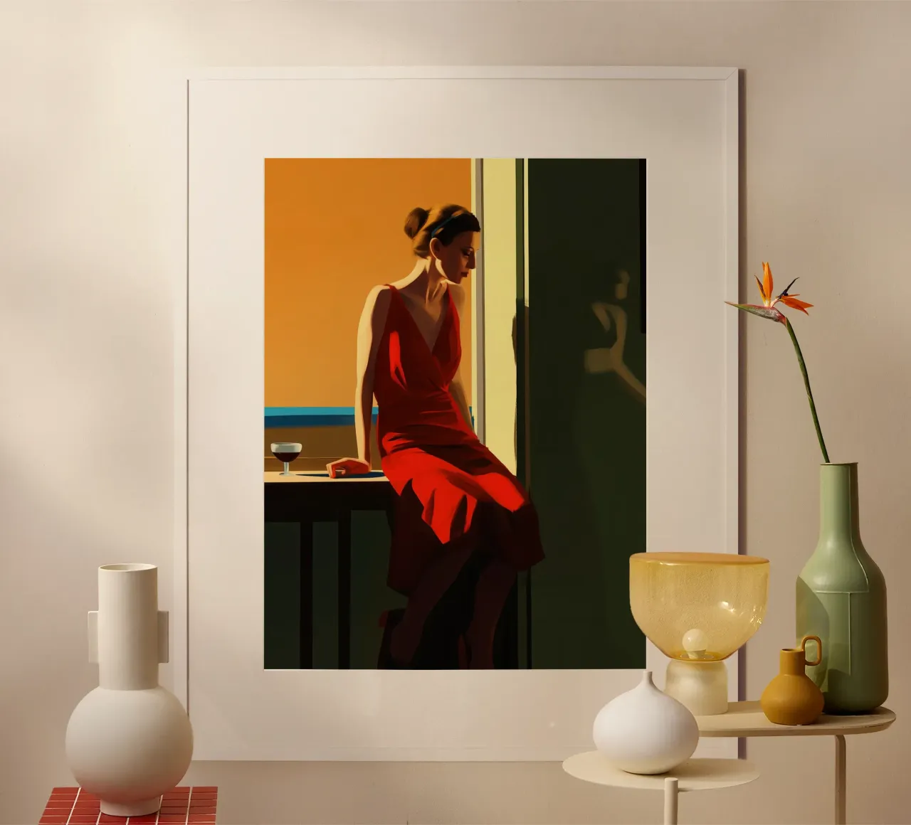 Lonely Sunday | American Realism E. Hopper style poster by Autofocus