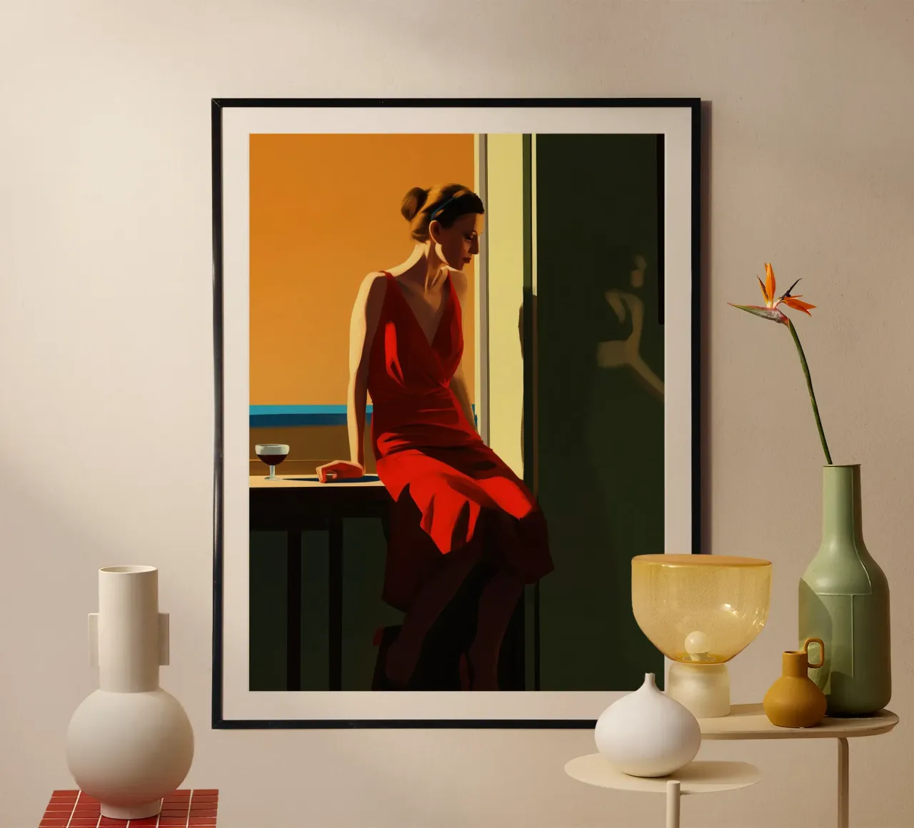 Lonely Sunday | American Realism E. Hopper style poster by Autofocus