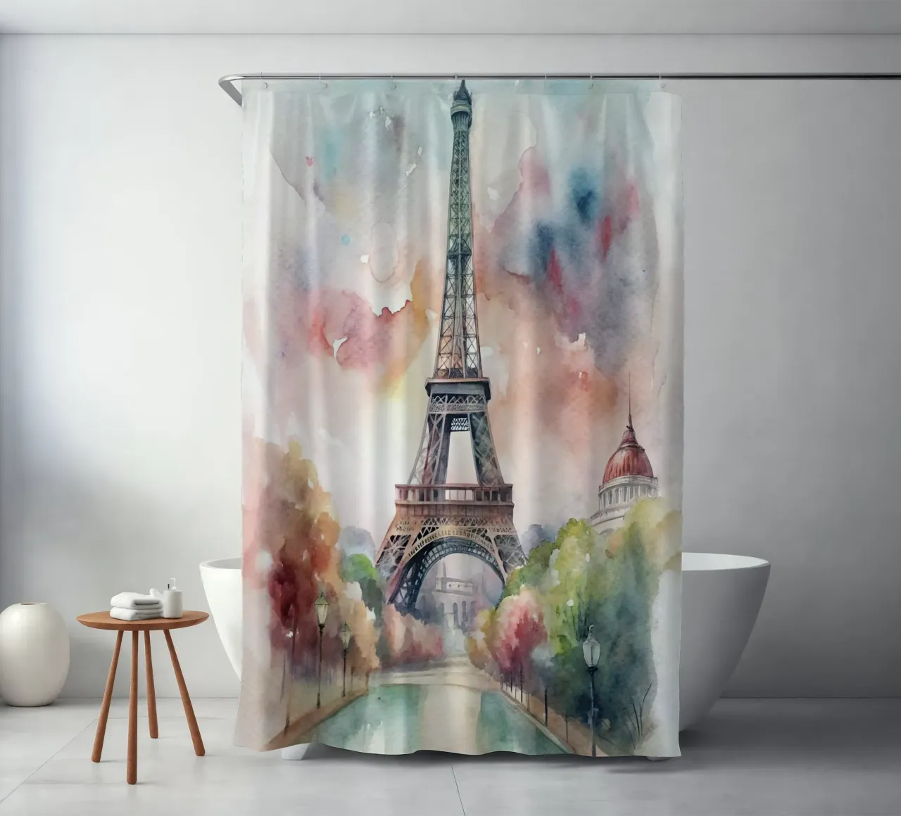 Eine Zeichnung von Paris Duschvorhang von 🎁 ARTVI-SHOP
