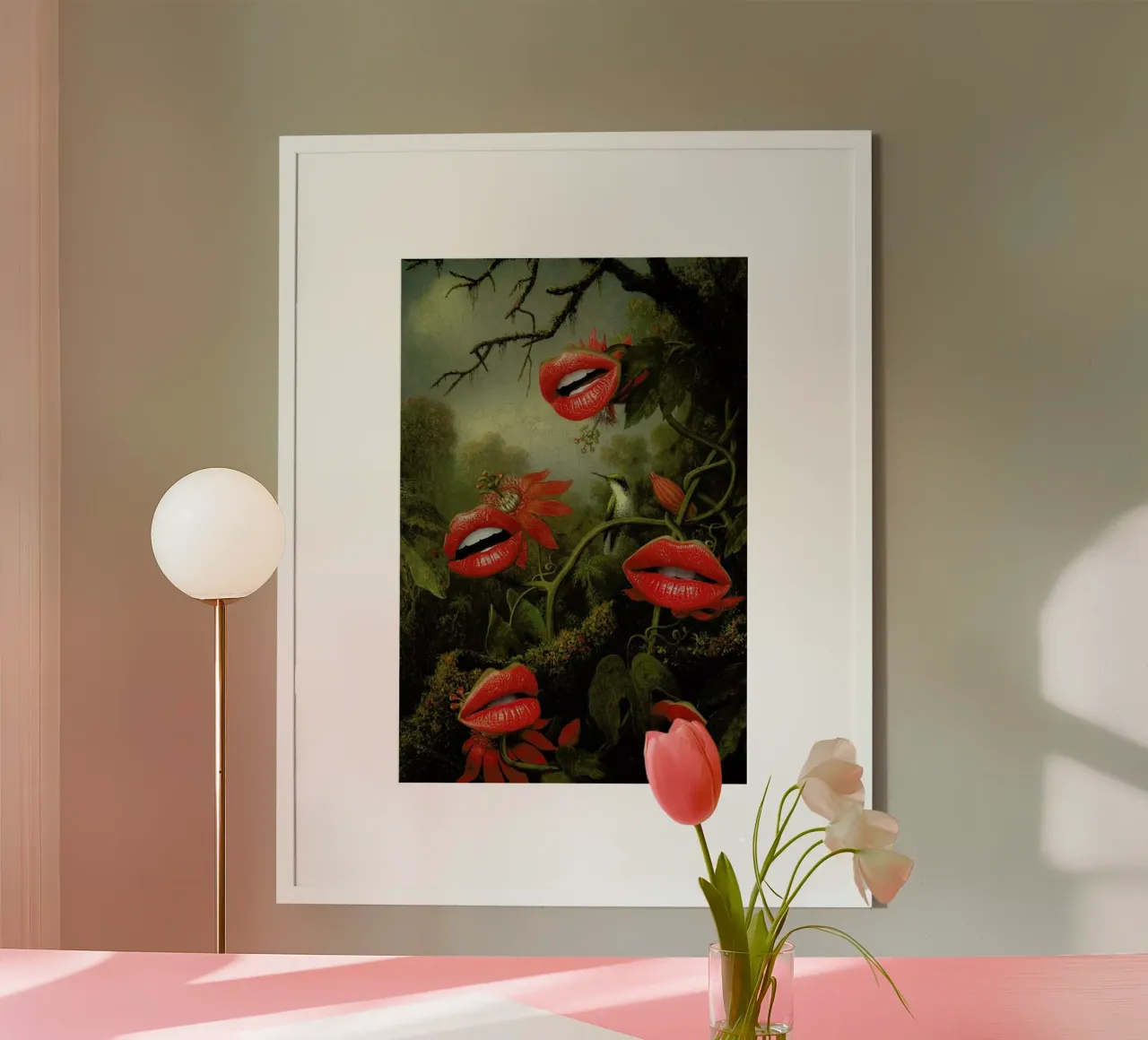 Jungle Of The Carnivores poster con telaio in plastica da Jonas Loose