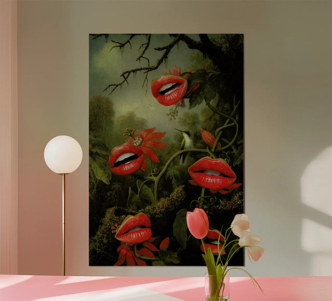 Jungle Of The Carnivores poster con telaio in plastica da Jonas Loose
