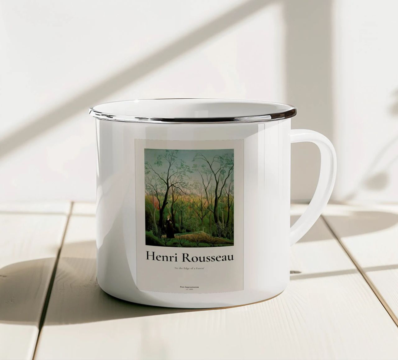 Rousseau - At the Edge of a Forest Emaille Tasse von ARTOTHEK