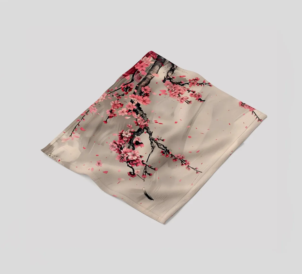 Sakura giapponese asiatico coperta in pile da Rebecca Clark Wyrick