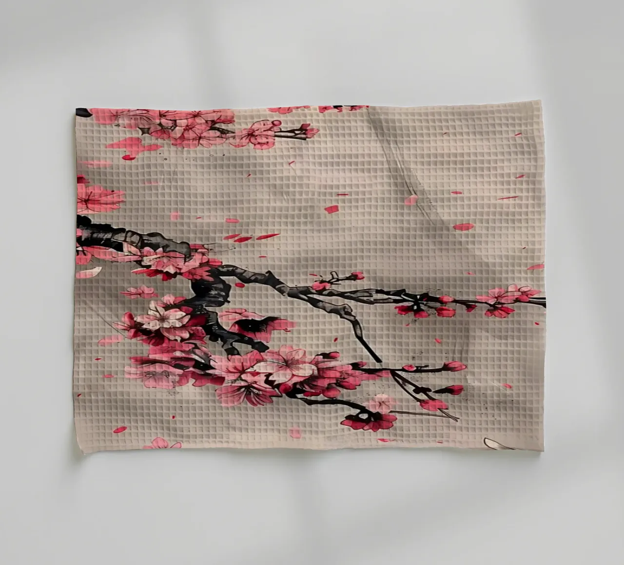 Sakura Japanese Asian tea towel by Rebecca Clark Wyrick