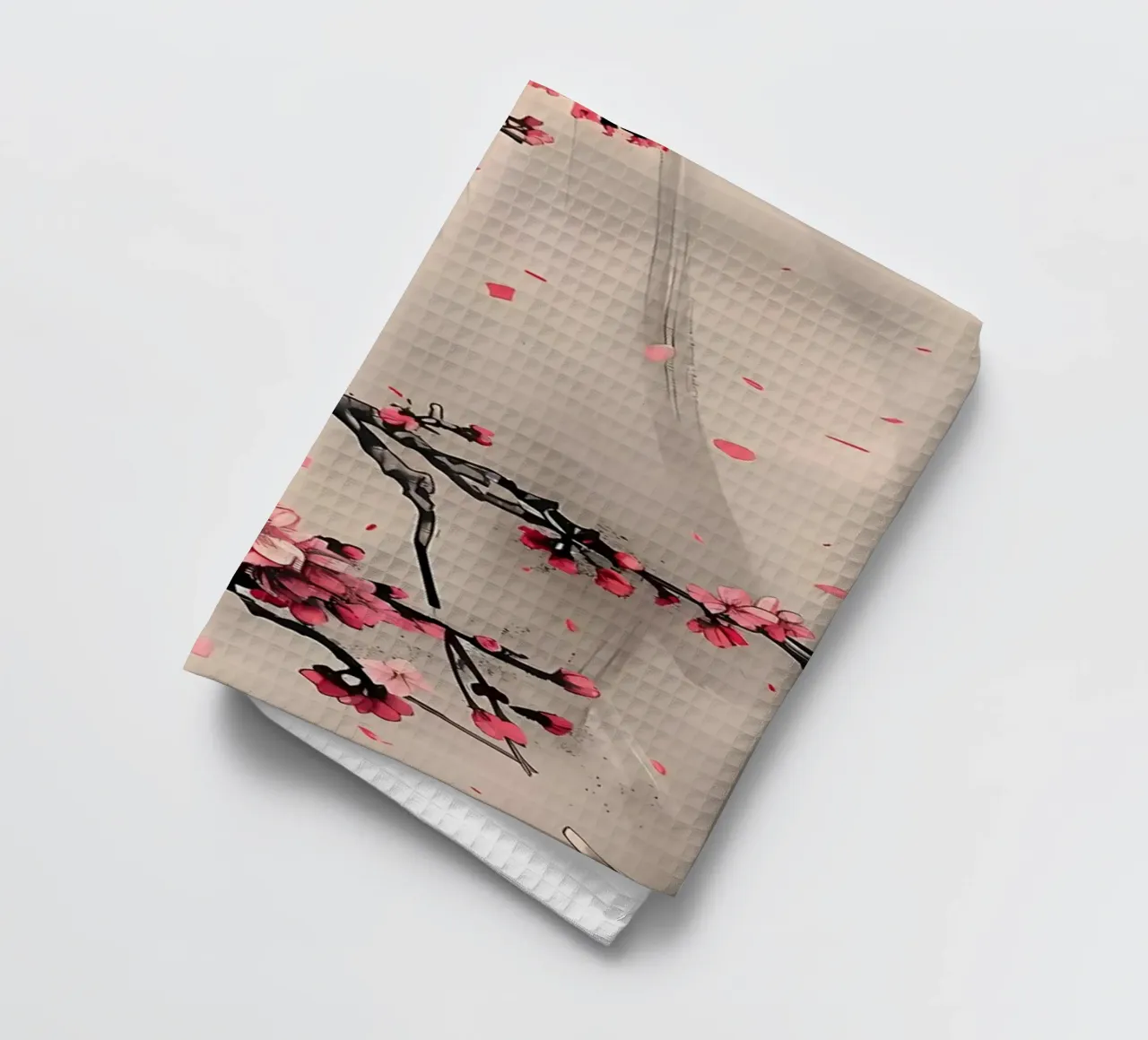 Sakura Japanese Asian tea towel by Rebecca Clark Wyrick