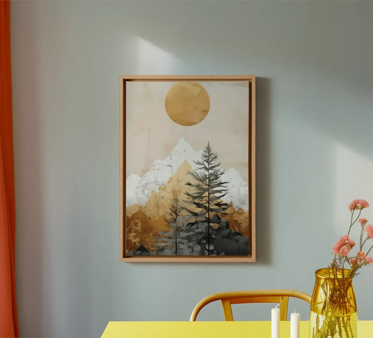 Decorazioni astratte in oro tela con Cornice a cassetta da Albert S Jacob