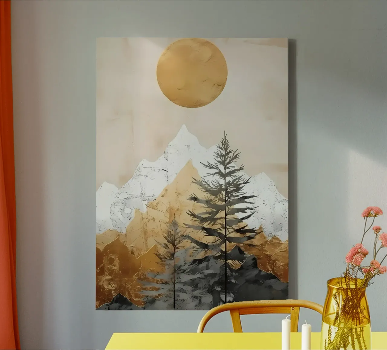 Decorazioni astratte in oro tela con Cornice a cassetta da Albert S Jacob
