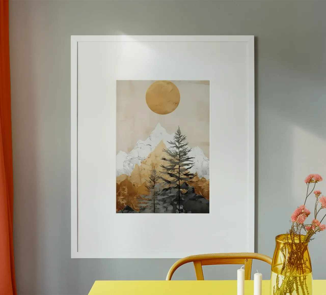 Decorazioni astratte in oro poster con telaio in plastica da Albert S Jacob
