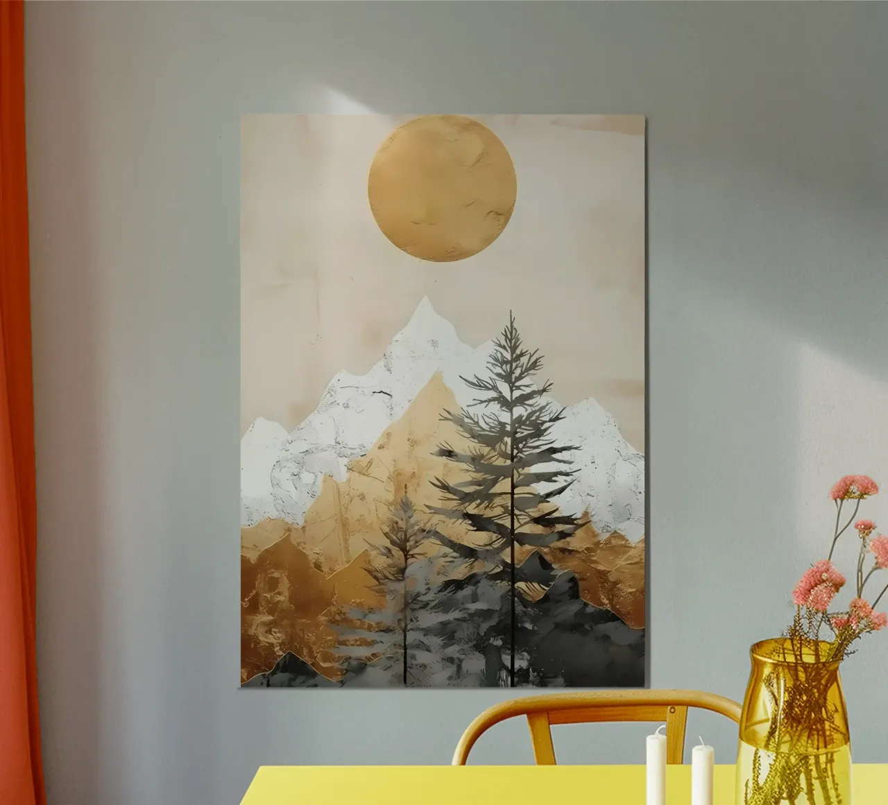 Decorazioni astratte in oro poster con telaio in plastica da Albert S Jacob