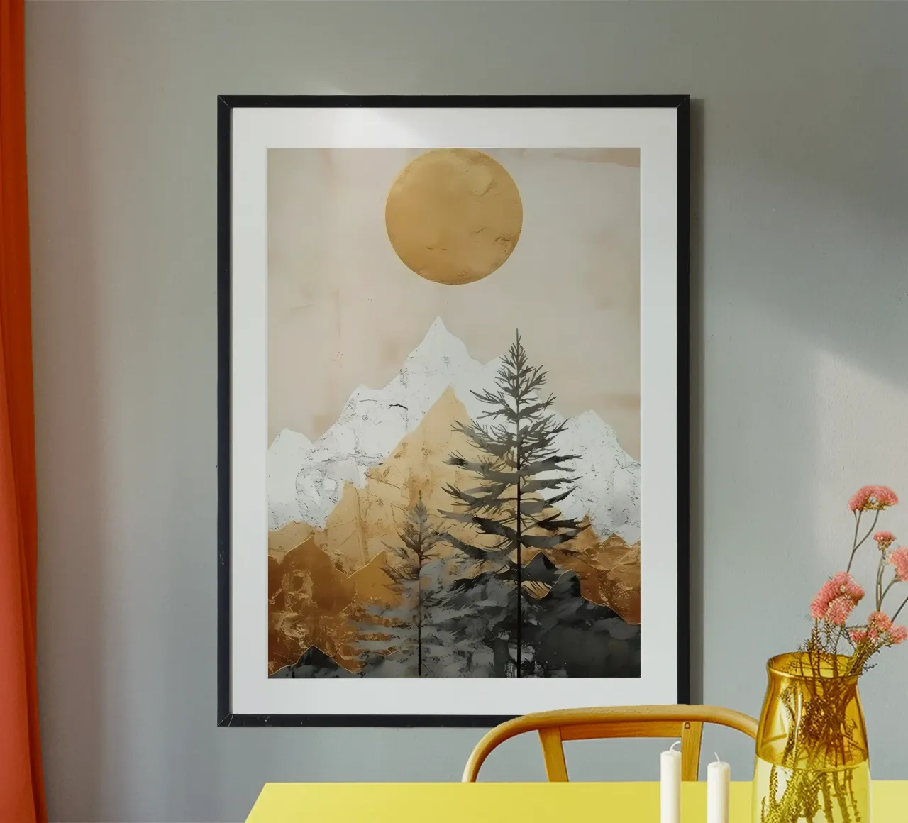 Decorazioni astratte in oro poster con telaio in plastica da Albert S Jacob