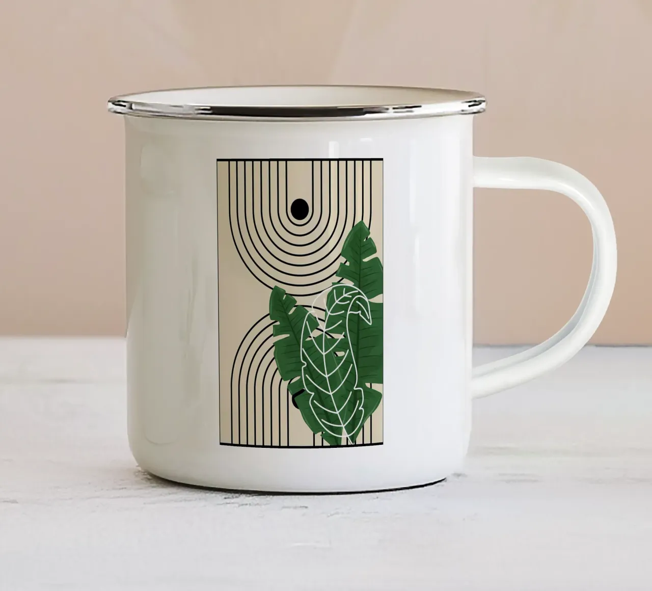 Tropical Minimalist Art enamel mug by James M Coyle