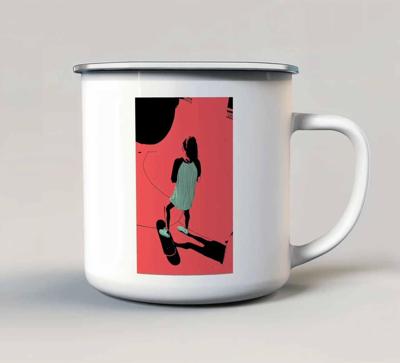 SKATE 01 tazza in smalto da Cranio Dsgn
