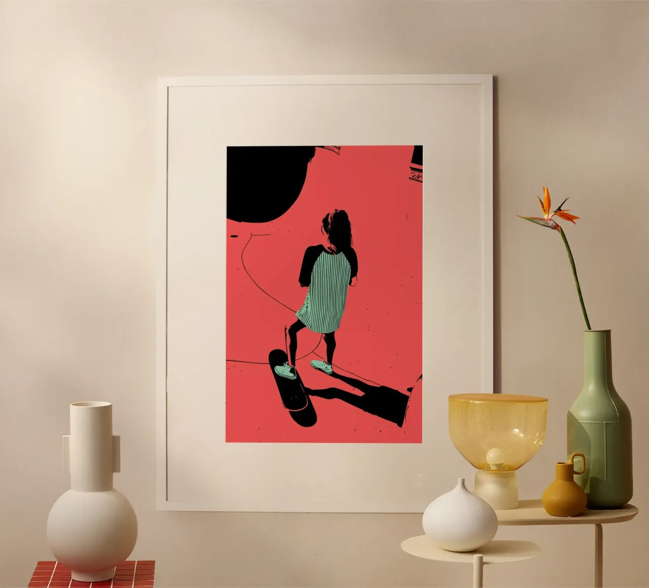 SKATE 01 poster con telaio in legno da Cranio Dsgn