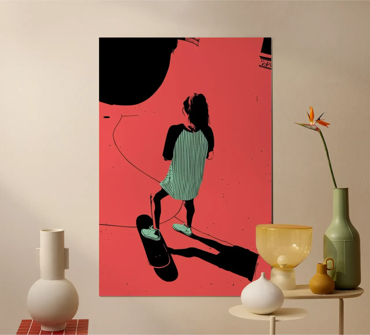 SKATE 01 poster con telaio in legno da Cranio Dsgn