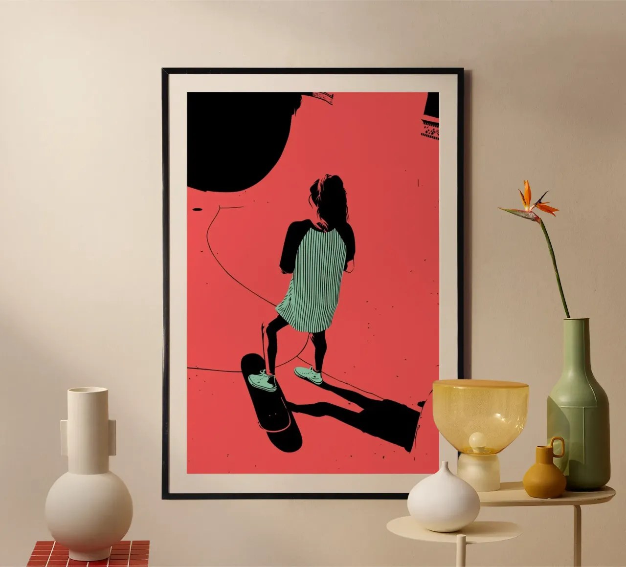 SKATE 01 poster con telaio in legno da Cranio Dsgn