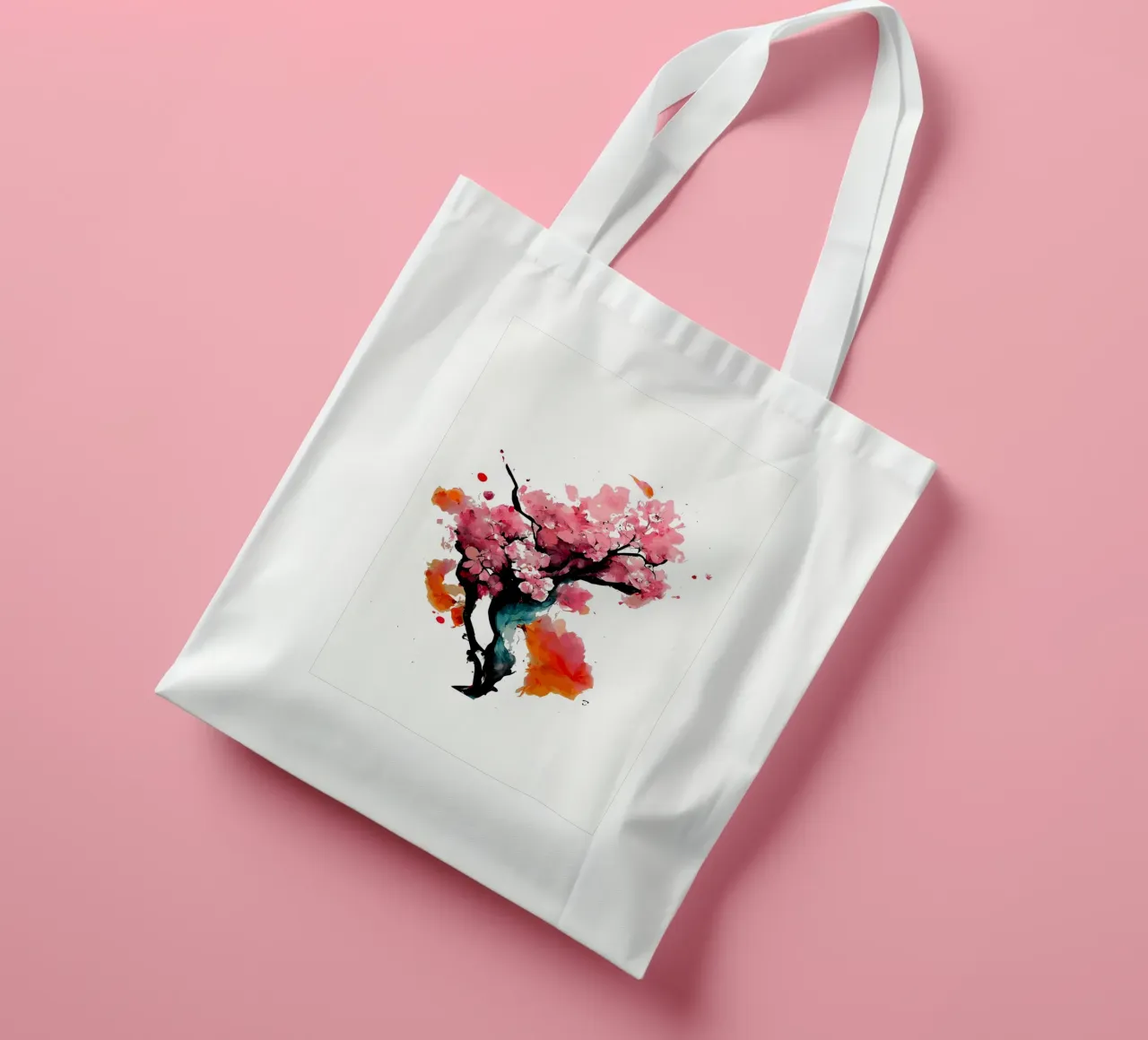 Fiori di ciliegio sakura borsa in juta da Rebecca Clark Wyrick