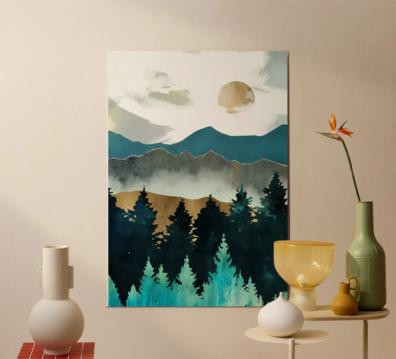 Nebbia della foresta poster con telaio in plastica da Albert S Jacob