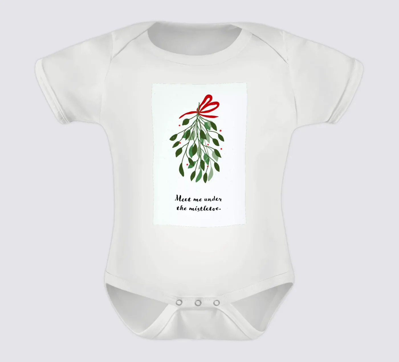Mistletoe short-sleeve baby romper by daylight design studio