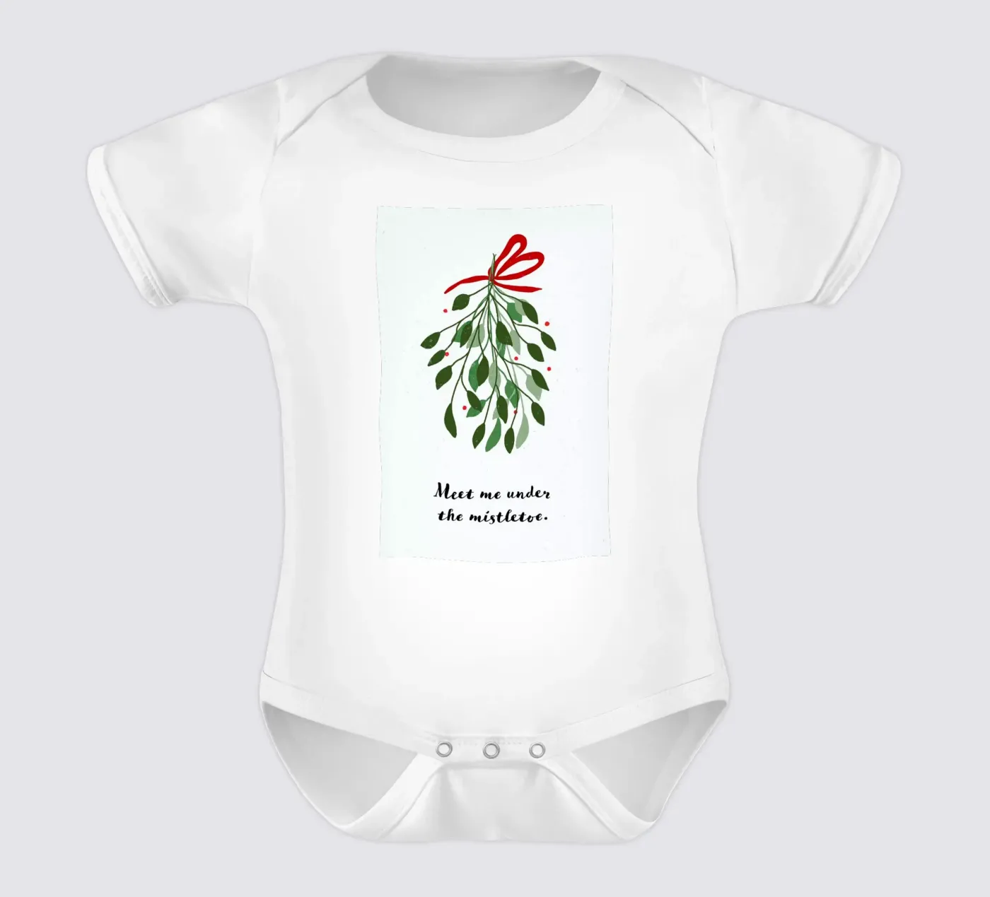 Mistletoe short-sleeve baby romper by daylight design studio