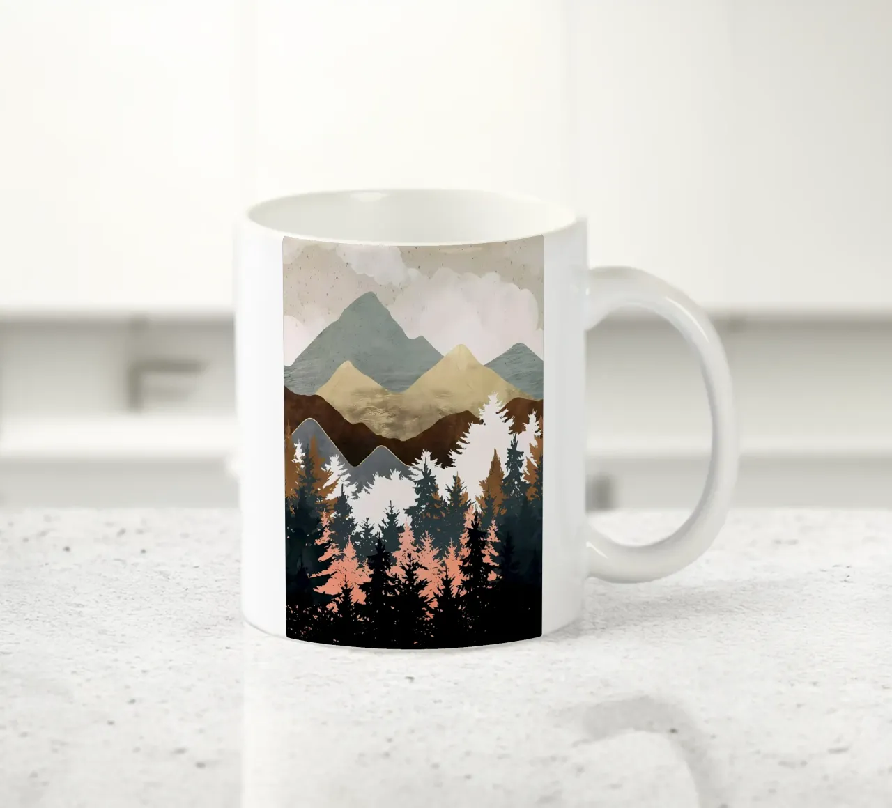 Vue de la forêt mug en céramique de Albert S Jacob