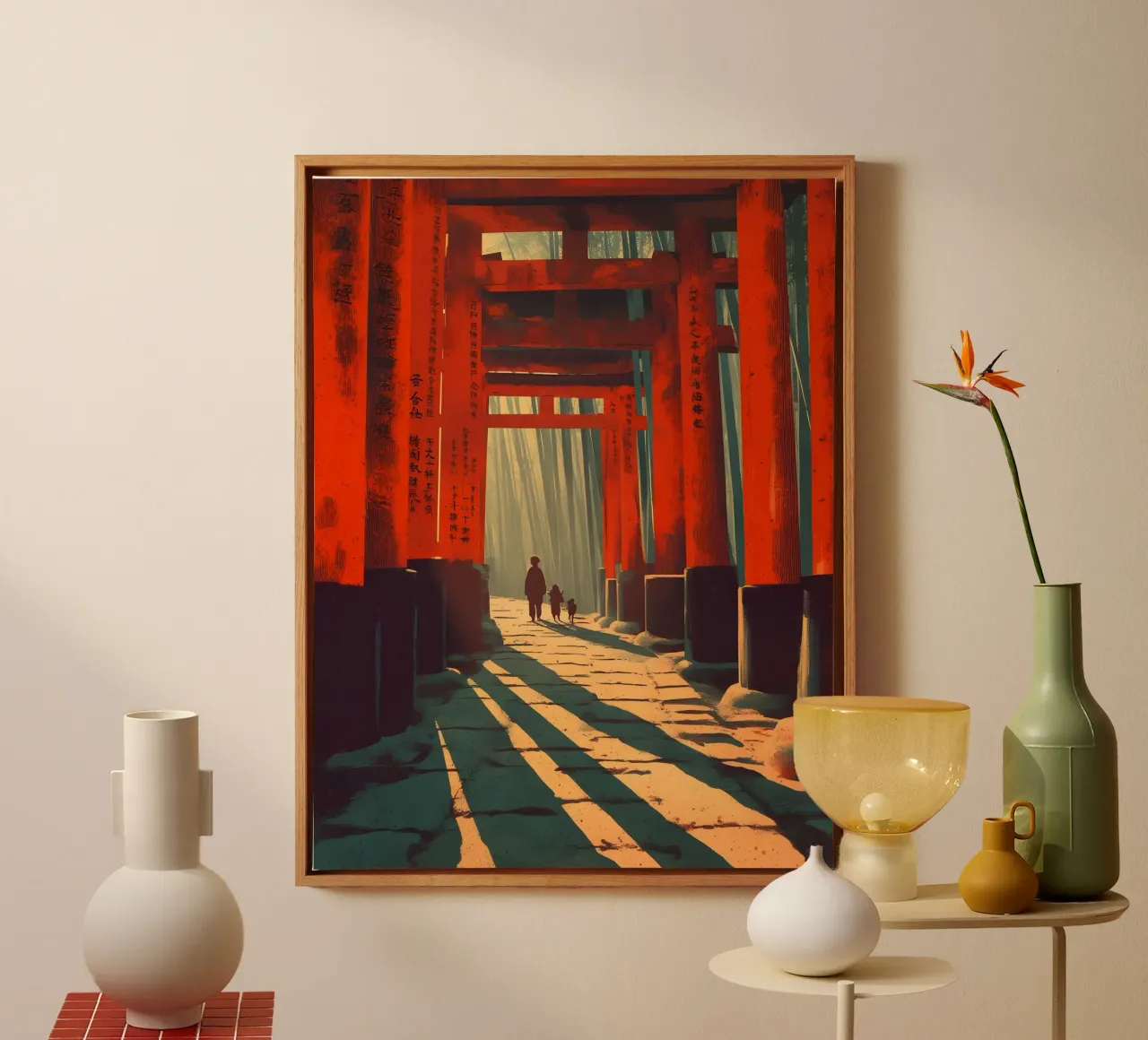Path of Silence – Through the Torii canvas with Floater frame by Sugoi