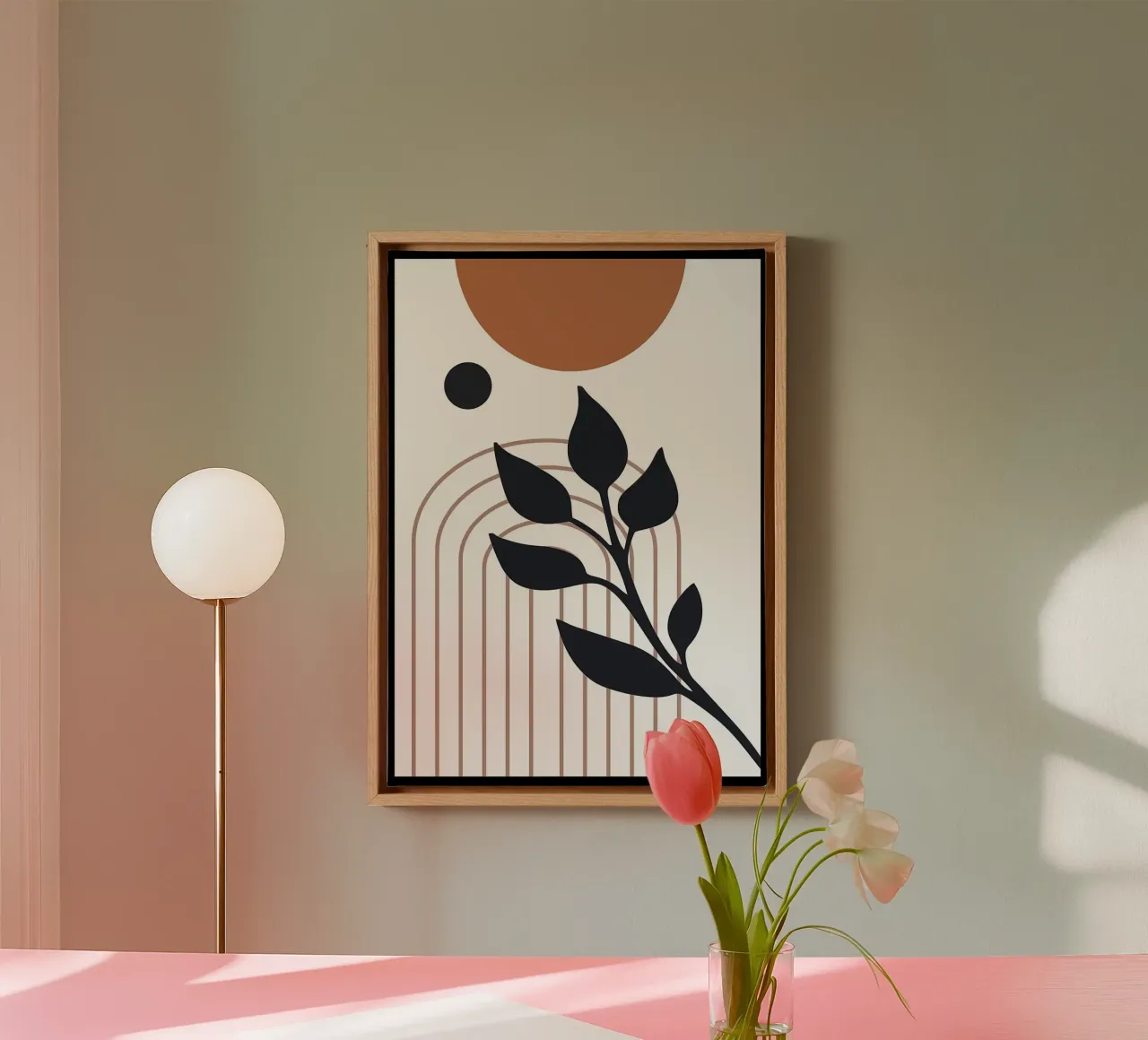 Abstract Geometrisch canvas met Baklijst van James M Coyle