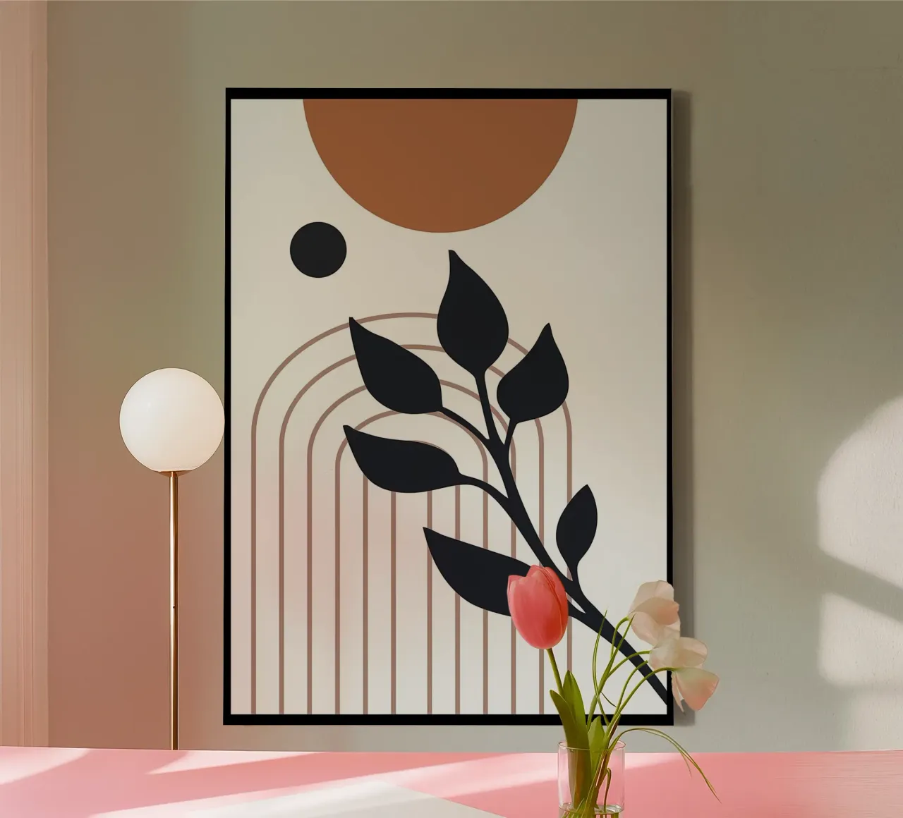 Abstract Geometrisch canvas met Baklijst van James M Coyle