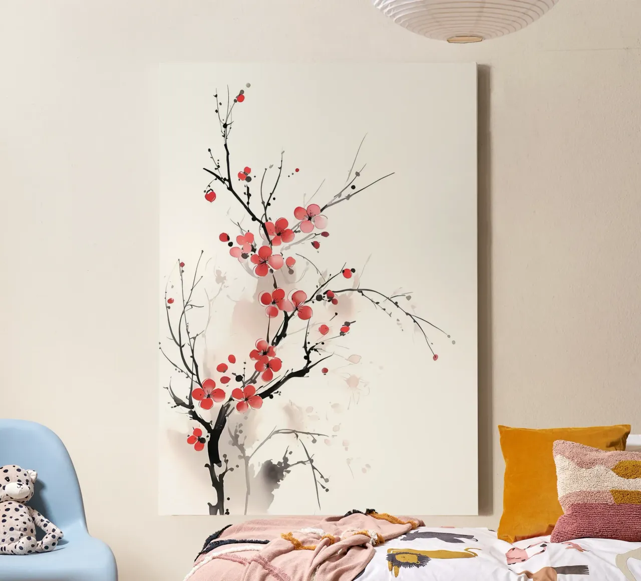 Japanse Sakurabloesem canvas met Baklijst van Rebecca Clark Wyrick